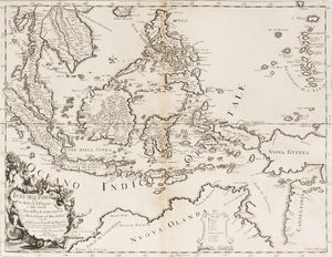 Giacomo Cantelli - Isole dell'India cio le Molucche le Filippine e della Sonda. Parte de' Paesi di nuova scoperta e isole del Landri nel Mare de Zud.