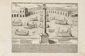 GIACOMO LAURO - Columna rostrata que adhuc vivsitur in Capitolio i aedibus conservatoribus cum omnibus victoriis navalis.