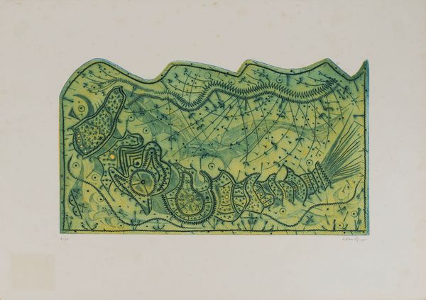 Raphael  Alberti : Composizione in verde  - Asta Grafica Internazionale e Multipli d'Autore - Associazione Nazionale - Case d'Asta italiane