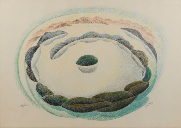 Gerardo Dottori : Paesaggio  - Asta Grafica Internazionale e Multipli d'Autore - Associazione Nazionale - Case d'Asta italiane