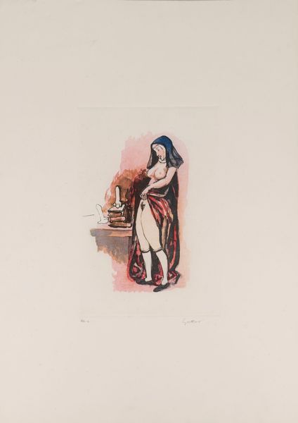 Renato Guttuso : Suora indiavolata  - Asta Grafica Internazionale e Multipli d'Autore - Associazione Nazionale - Case d'Asta italiane