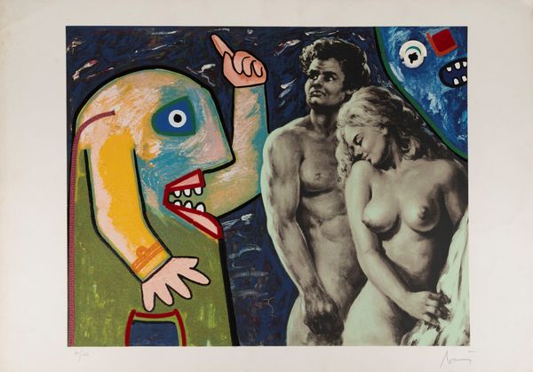 ENRICO BAJ : Adamo e Eva  - Asta Grafica Internazionale e Multipli d'Autore - Associazione Nazionale - Case d'Asta italiane