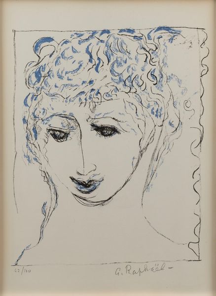 Antonietta Raphaël Mafai : Volto femminile  - Asta Grafica Internazionale e Multipli d'Autore - Associazione Nazionale - Case d'Asta italiane