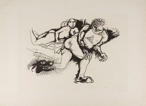Renato Guttuso - Coppia con cane