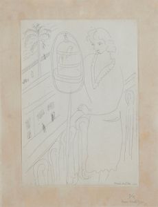 HENRI MATISSE - Jeune Fille au Balcon observant des Perruches
