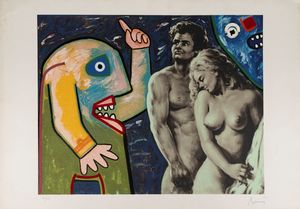 ENRICO BAJ - Adamo e Eva