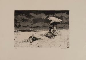 Renzo Vespignani - Sulla spiaggia
