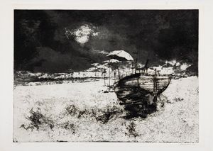 Renzo Vespignani - Barca in secca