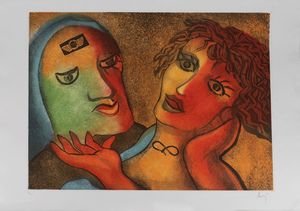 ENRICO BAJ - Abbraccio