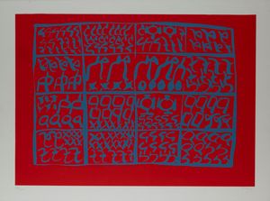 CARLA ACCARDI - Composizione rosso e azzurro