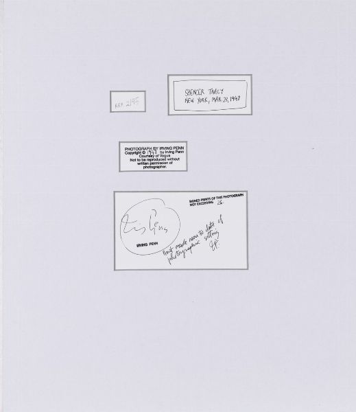 Irving Penn : Spencer Tracy  - Asta Fotografia - Associazione Nazionale - Case d'Asta italiane