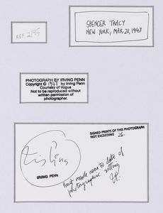 Irving Penn : Spencer Tracy  - Asta Fotografia - Associazione Nazionale - Case d'Asta italiane