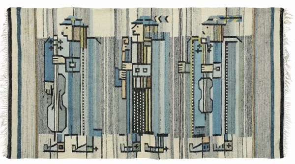 Raro Kilim, Svezia inizio XX secolo  - Asta Tappeti antichi - Associazione Nazionale - Case d'Asta italiane