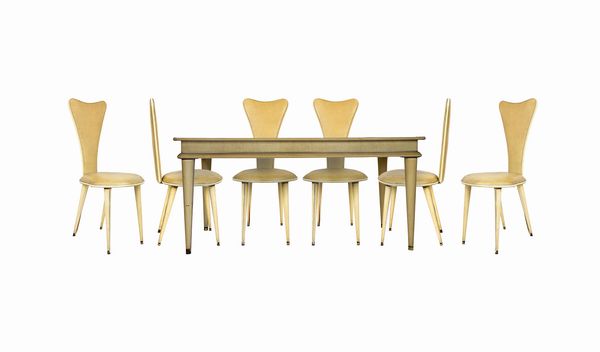 Umberto Mascagni : Set di sei sedie e tavolo da pranzo  - Asta 1950-1980 Design and Decor - Associazione Nazionale - Case d'Asta italiane