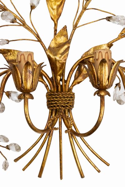 Lampada a mensola in ottone dorato nello stile di Hans Kogl  - Asta 1950-1980 Design and Decor - Associazione Nazionale - Case d'Asta italiane