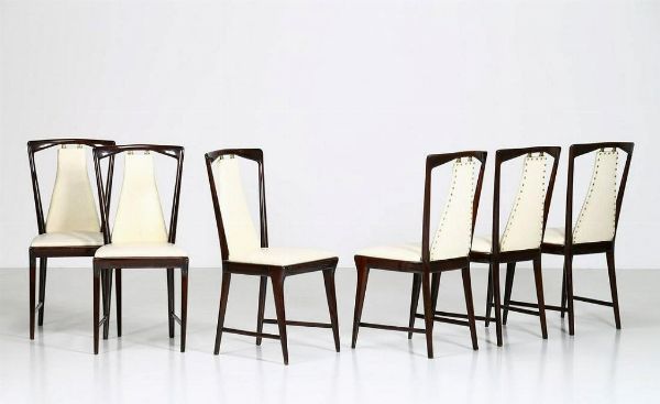 Osvaldo Borsani, Attribuito a : Set di sedie vintage  - Asta 1950-1980 Design and Decor - Associazione Nazionale - Case d'Asta italiane