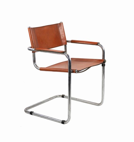 MART STAM (nello stile di)Purmerend, 1899 - Zurigo, 1986 : S34 Poltrona Cognac  - Asta 1950-1980 Design and Decor - Associazione Nazionale - Case d'Asta italiane