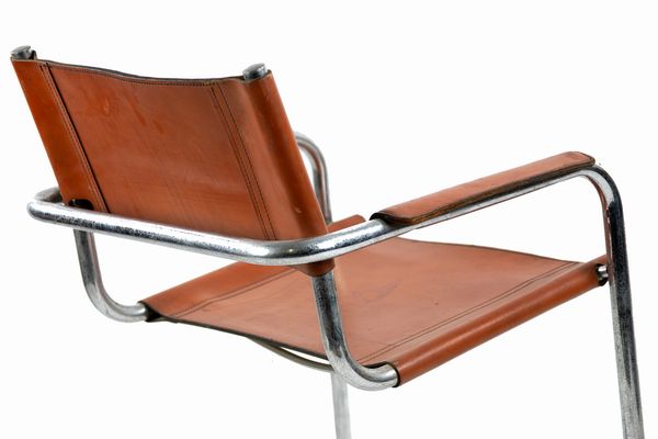 MART STAM (nello stile di)Purmerend, 1899 - Zurigo, 1986 : S34 Poltrona Cognac  - Asta 1950-1980 Design and Decor - Associazione Nazionale - Case d'Asta italiane