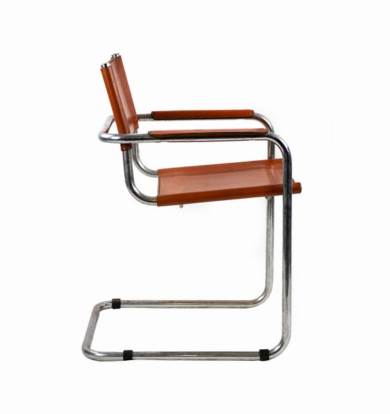 MART STAM (nello stile di)Purmerend, 1899 - Zurigo, 1986 : S34 Poltrona Cognac  - Asta 1950-1980 Design and Decor - Associazione Nazionale - Case d'Asta italiane