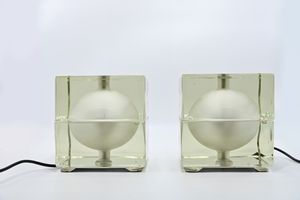 ALESSANDRO MENDINI - FIDENZA VETRARIA - Coppia di lampade Cubosfera