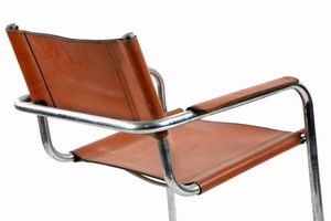 MART STAM (nello stile di)Purmerend, 1899 - Zurigo, 1986 : S34 Poltrona Cognac  - Asta 1950-1980 Design and Decor - Associazione Nazionale - Case d'Asta italiane