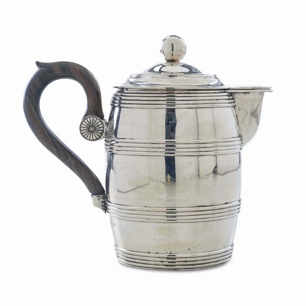 Brocca a forma di botte. Lucerna XIX secolo. Probabilmente fu realizzata nel 1831 da Johann Bossard (1806-1869)  - Asta Argenti da Collezione | Antichi - Associazione Nazionale - Case d'Asta italiane