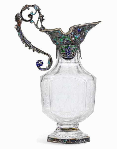 Brocchetta in argento smaltato e cristallo di rocca inciso. Austria, Vienna (?), XIX secolo  - Asta Argenti da Collezione | Antichi - Associazione Nazionale - Case d'Asta italiane