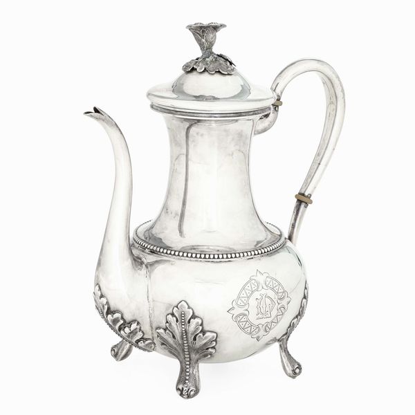Caffettiera. Torino ultimo quarto del XIX secolo. Argentiere Giovanni Battista Borrani  - Asta Argenti da Collezione | Antichi - Associazione Nazionale - Case d'Asta italiane