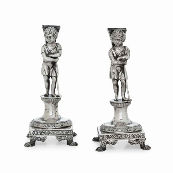 Coppia di porta stuzzicadenti. Milano, XIX secolo  - Asta Argenti da Collezione | Antichi - Associazione Nazionale - Case d'Asta italiane