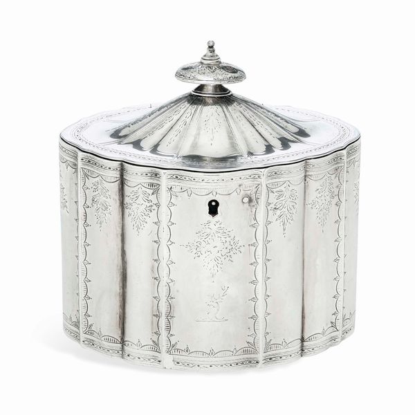 Scatola da tè. Londra 1795. Marchio dell'argentiere MP entro rettangolo Michel Plummer (?)  - Asta Argenti da Collezione | Antichi - Associazione Nazionale - Case d'Asta italiane