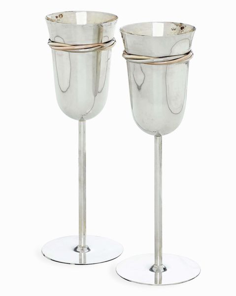 Coppia di flutes. Collezione Trinity. Maison Cartier Parigi XX secolo  - Asta Argenti da Collezione | Antichi - Associazione Nazionale - Case d'Asta italiane