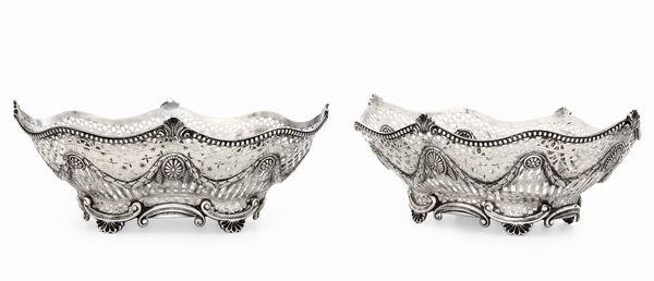 Coppia di cestini. Londra 1809. Argentiere Thomas Robins  - Asta Argenti da Collezione | Antichi - Associazione Nazionale - Case d'Asta italiane