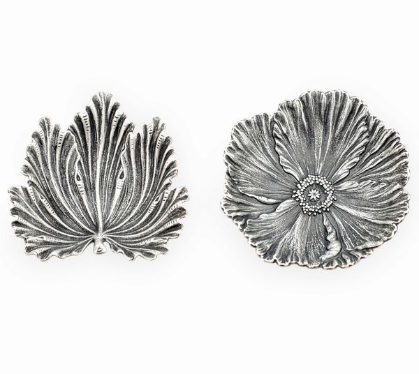 Foglia. Argentiere Clementi, Bologna per Maison Gianmaria Buccellati<BR>Fiore. Argentiere Clementi, Bologna <BR>Italia XX-XXI secolo  - Asta Argenti da Collezione | XX secolo - Associazione Nazionale - Case d'Asta italiane