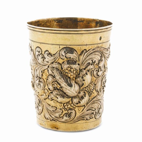 Bicchiere da caccia. Ausburg, 1670-1680. Argentiere Johan Babtist Ernst (1677-1697)  - Asta Argenti da Collezione | XX secolo - Associazione Nazionale - Case d'Asta italiane