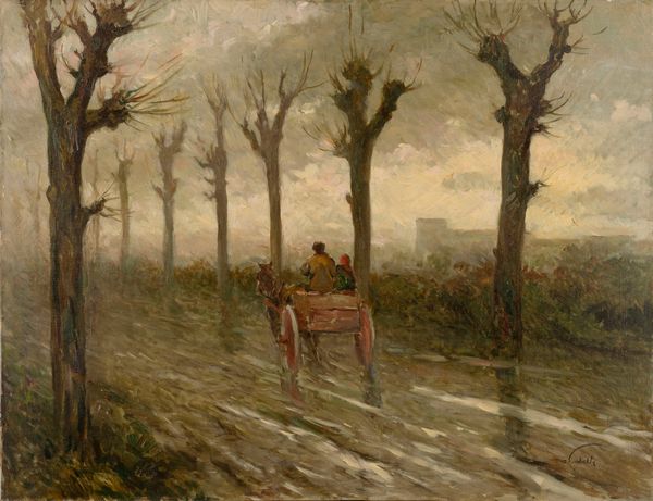 Tito Corbella : In carrozza d'inverno  - Asta Arte Figurativa tra XIX e XX Secolo - Associazione Nazionale - Case d'Asta italiane