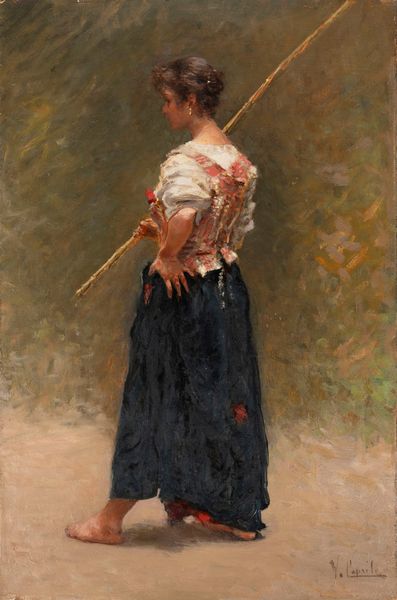 VINCENZO CAPRILE : Giovane contadina  - Asta Arte Figurativa tra XIX e XX Secolo - Associazione Nazionale - Case d'Asta italiane