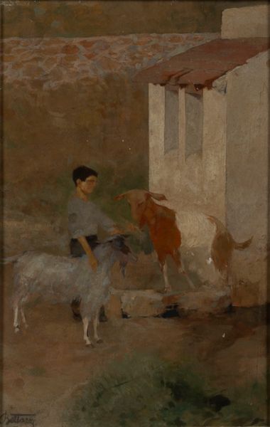 Umberto Bottazzi : Contadino con capre  - Asta Arte Figurativa tra XIX e XX Secolo - Associazione Nazionale - Case d'Asta italiane