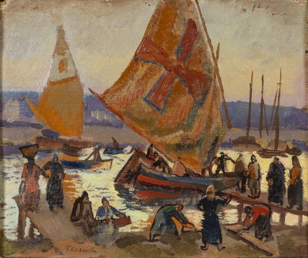 TOMMASO CASCELLA : Ritorno dalla pesca  - Asta Arte Figurativa tra XIX e XX Secolo - Associazione Nazionale - Case d'Asta italiane