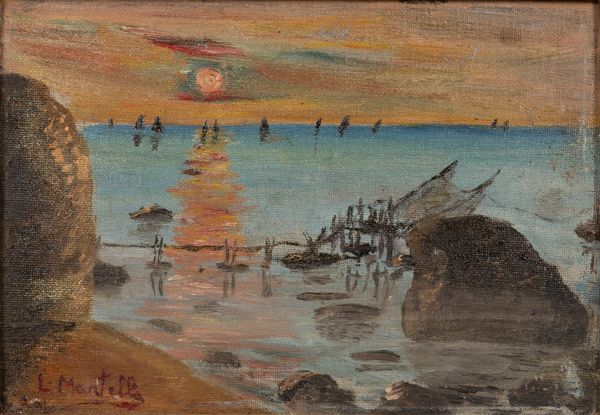 Luigi Martella : Coppia di paesaggi  - Asta Arte Figurativa tra XIX e XX Secolo - Associazione Nazionale - Case d'Asta italiane