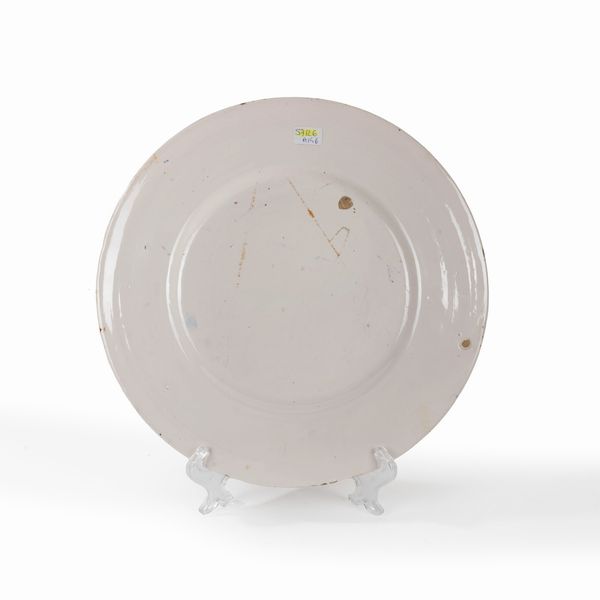 TOMMASO CASCELLA : Piatto con viandanti su un ponte  - Asta Arte Figurativa tra XIX e XX Secolo - Associazione Nazionale - Case d'Asta italiane