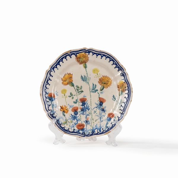 Gioacchino Cascella : Piatto sagomato con cardi  - Asta Arte Figurativa tra XIX e XX Secolo - Associazione Nazionale - Case d'Asta italiane