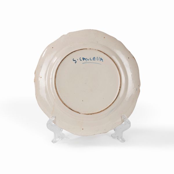 Gioacchino Cascella : Piatto sagomato con cardi  - Asta Arte Figurativa tra XIX e XX Secolo - Associazione Nazionale - Case d'Asta italiane