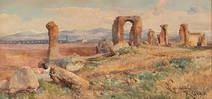 Onorato Carlandi - Ruderi nella Campagna romana