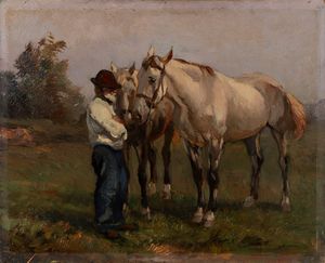 Tito Corbella - Contadino e cavalli bianchi