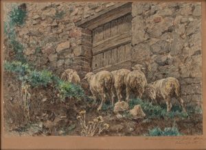Valerio Laccetti - Pecore al pascolo presso l'antica porta