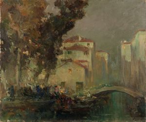 Tito Corbella - Venezia, campo all'imbrunire