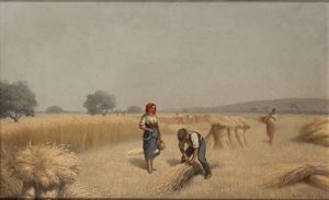 Raffaello Celommi - La mietitura del grano