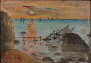 Luigi Martella : Coppia di paesaggi  - Asta Arte Figurativa tra XIX e XX Secolo - Associazione Nazionale - Case d'Asta italiane