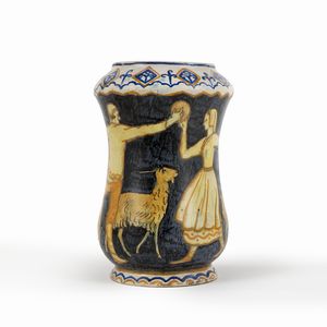 TOMMASO CASCELLA : Vaso con danza dei pastori  - Asta Arte Figurativa tra XIX e XX Secolo - Associazione Nazionale - Case d'Asta italiane