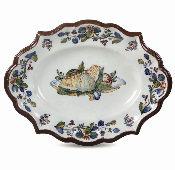 Piatto ovale<BR>Nove, Manifattura di Pasquale Antonibon, verso il 1750<BR>  - Asta Maioliche, Porcellane e Figure Venete di un Collezionista Veneziano - Associazione Nazionale - Case d'Asta italiane